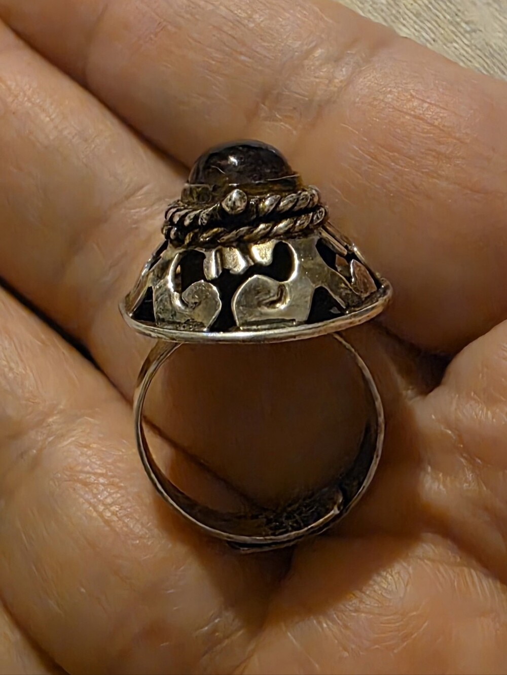 Vintage Taxco 925 Sterling Mid Century Poison Pill Box Stash Unisex Ring